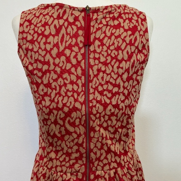 Maeve Anthropologie Red Textured Jacquard Fit & Flare Dress Size XS - Picture 7 of 11